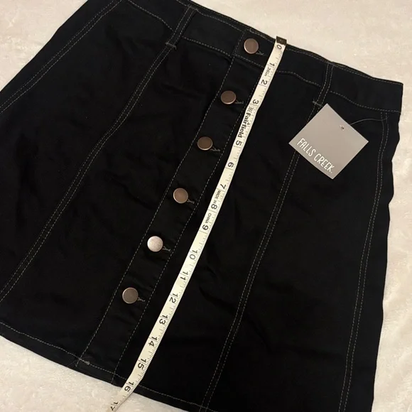 Falls Creek Black denim Skirt with Button Accents - Picture 6 of 6